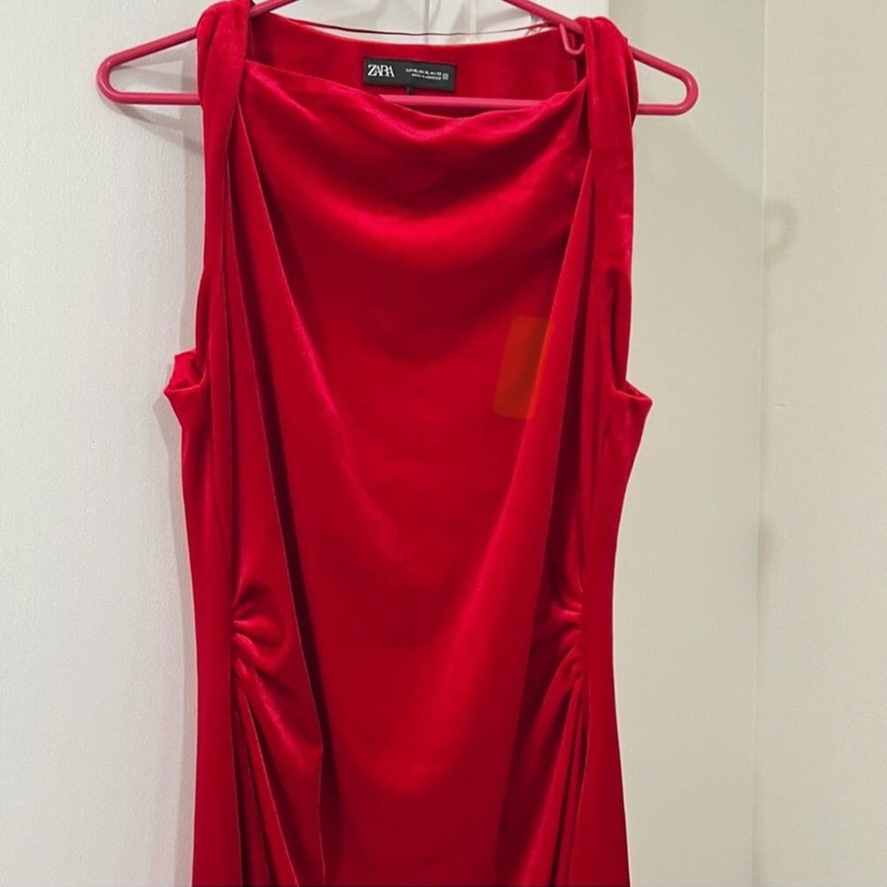 NWT Women’s Zara Midi Velvet Dress- $75 - Picture 2 of 10